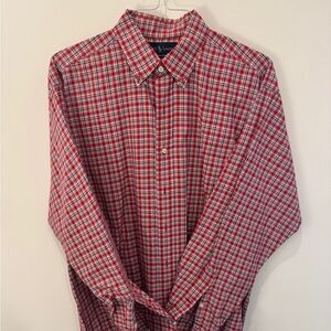 Polo by Ralph Lauren Red and White Casual Button Down Shirt